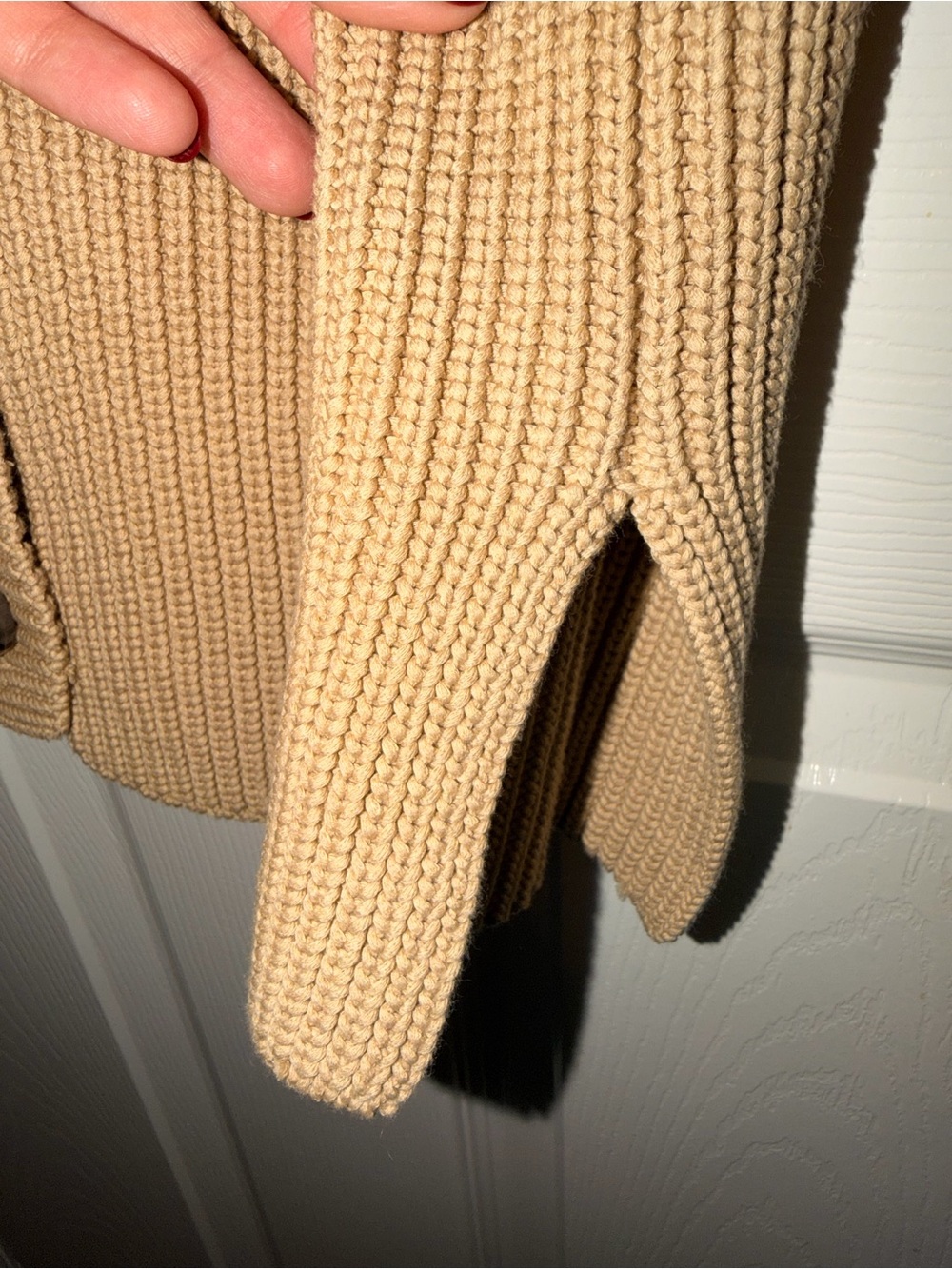 Ann Taylor Beige/Tan Ribbed Button-Front Cardigan - Picture 5 of 5